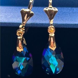 Blue and gold fashion earrings New